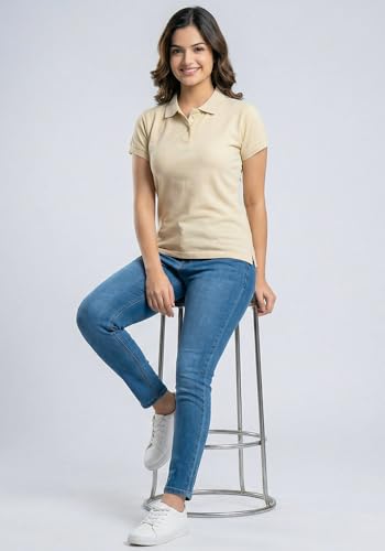 Image of Wear Your Opinion Womens Polo Collar Neck T-Shirt Top (Design: Solid)