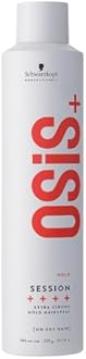 Schwarzkopf Professional OSiS Session Hairspray Long Lasting Wind Proof Brushable Finish Without Flaking Anti Humidity Heat Protection Extra Strong Hold 300 ml