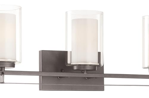 Image of Minka Lavery 6103-172 Parsons Studio Vanity Bath Light, 3-Light, 300 Total Watts, 24-in H x 8.75-in W, Smoked Iron