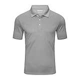 KEFITEVD Poloshirt Herren Kurzarm Knopfleiste Shirt Frühling Sommer Funktionsshirt mit Kragen Leicht Sportoberteil Atmungsaktiv Bundeswehr Hemd Outdoor Golf Tshirt Hellgrau XXL