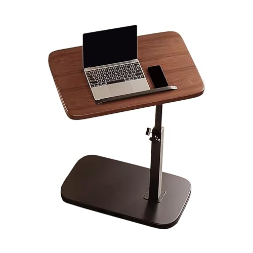 Plateau de lit réglable pour manger et utiliser un ordinateur portable, bureau de chevet d'hôpital roulant, hauteur réglable et rotative pour chambres et salons (marron, 40 x 30 x 4580,1 cm)
