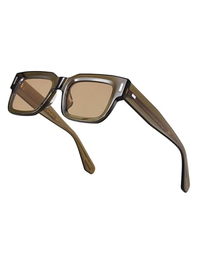 Non Polarized Acetate Sunglasses RY-A08 Frame with UV Protection Impact Resistant Nylon Lens Retro Unisex