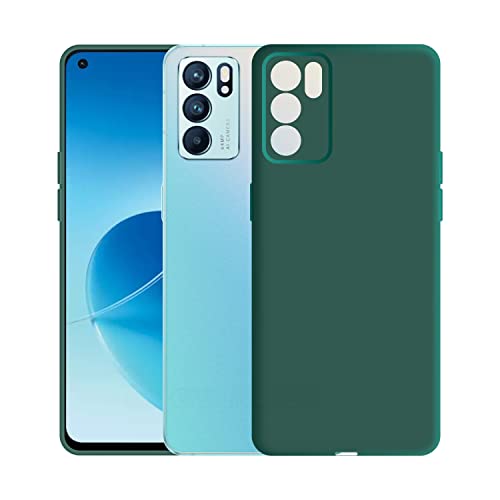 Image of Case Creation Liquid TPU Silicone Cover for Oppo Reno 6 Soft Case,Anti-Dirty Slim Case Frosted Matte Cute Candy TPU Raised Bezel (Splash of Color) Back Case Cover for Oppo Reno 6 - Glamour Red