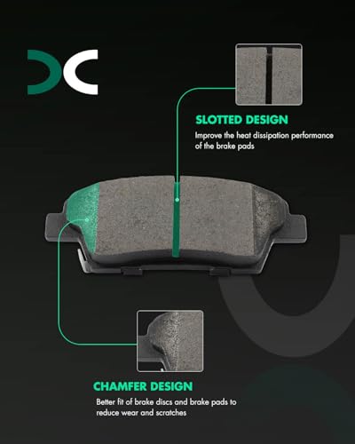 Image of SCITOO D1551 D1396 Front & Rear Ceramic Brake Pads Sets w /Hardware Replacement For Hyundai For Genesis 2013-2014