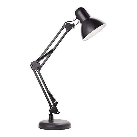 Newhouse Lighting Wright Painted Black Metal Flexible 2-in-1 Weighted Base and Clamp Mount Swing Arm Wright Architect Desk Lamp with Energy-Efficient 5-Watt LED Bulb Cover