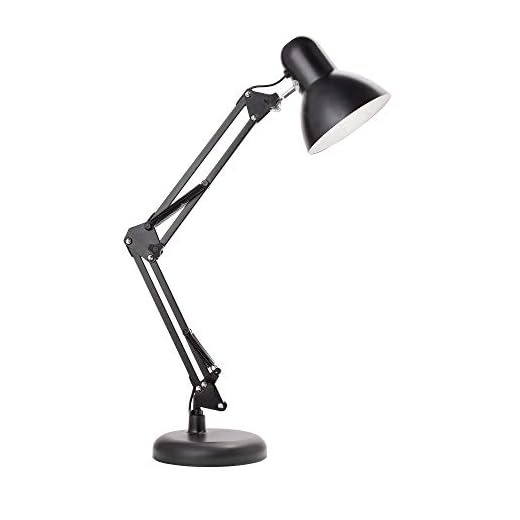 Newhouse Lighting Wright Painted Black Metal Flexible 2-in-1 Weighted Base and Clamp Mount Swing Arm Wright Architect Desk Lamp with Energy-Efficient 5-Watt LED Bulb