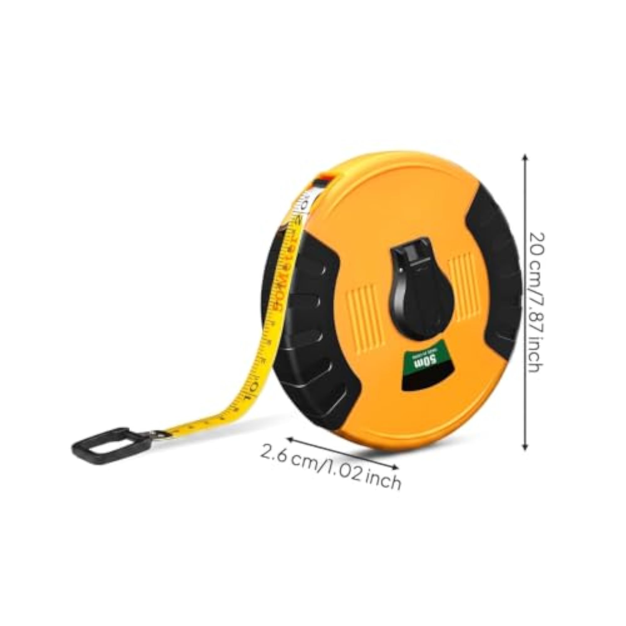 Fiberglass Handheld Reel Tape Measure, Anti-Slip Design