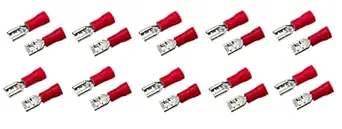 ERH India (20 Pc) Female Insulated Spade Wire Crimp Connectors 22-16AWG Insulated Terminals Ring Electrical Wire Crimp Connectors FDD1-250 Ring Terminals Wire Connector 4.8 x 0.5mm (Width 0.2