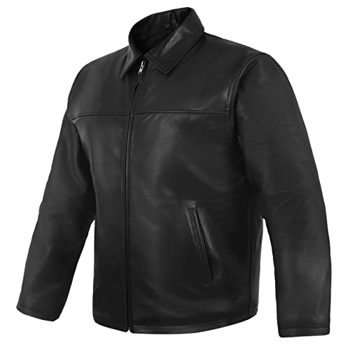 Mens Leather Jacket Genuine Cowhide Premium Quality Motorcycle Coat Fashion Motorbike Jacket