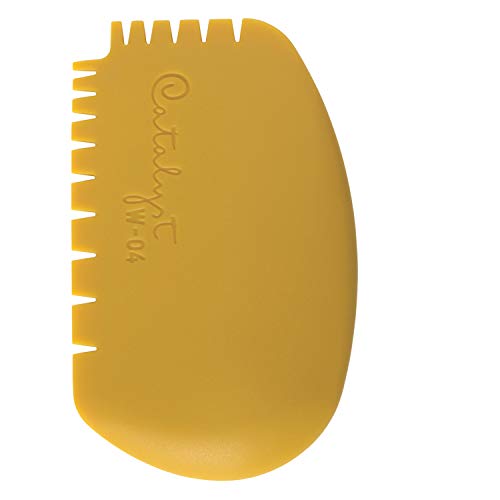 Princeton Catalyst Tool Silicone Yellow Wedge | Solvent & Heat Resistant & Easy to Clean | Works Well with All Media | Ideal for Painting, Encaustics & Ceramics | Size - No 4