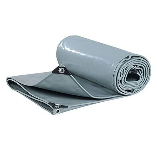 Thick Gray Tarpaulin Awning Rainproof Cloth Waterproof Sunscreen Tarps Camping Ground Sheet Cover, LeXAaN, Grey, 19.6 * 22.9ft/6 * 7m