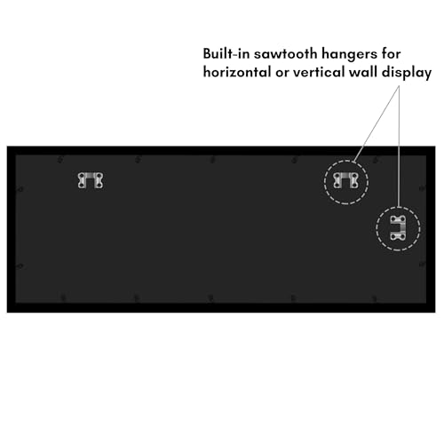 Americanflat 13x36 Picture Frame with Polished Plexiglass - Black Picture Frame - Wide Photo Frames Made of Engineered Wood for Vertical or Horizontal Wall Display - Epic Collection - Black