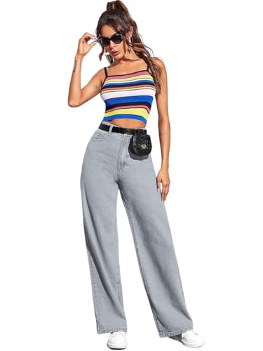 Image of Glossia Denim Baggy Jeans for Women | Stretchable High Waist Straight Fit Jeans for Women | High Rise Stretch Denim | Loose Fit Plus Size Denim (Sizes - 24 to 44) WJ51-1205-$