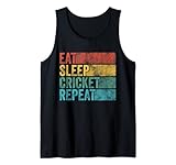 Eat Sleep Cricket Repeat Sport Fan Lover Funny Vintage Tank Top