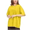 Oversized T Shirts for Women Heavyweight Cotton Tees Oversized Acid Washed T Shirts 2025 Trendy Women's T Shirt Hiking Golf Gym Plus Size Yellow #1