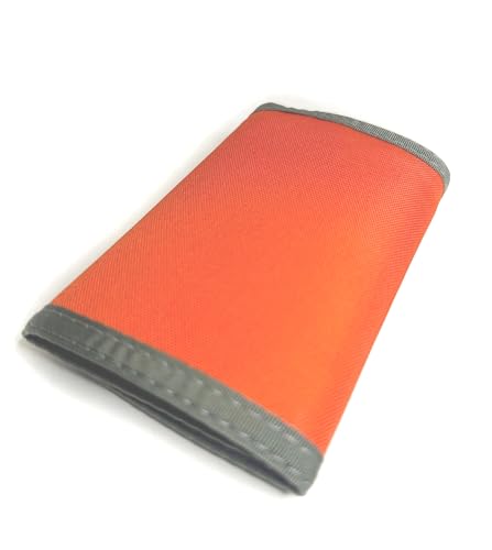Trifold Wallet w/Inside ID. Hook n Loop Closure. Made in USA (Bright Orange w/Foliage Trim) - Main Image
