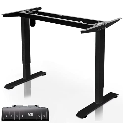 DCHOUSE höhenverstellbarer Schreibtisch elektrisch Gestell mit Leistungsstarker Motor - Bringe Deine Eigene Tischplatte an - Schreibtisch höhenverstellbar (Schwarz) Cover
