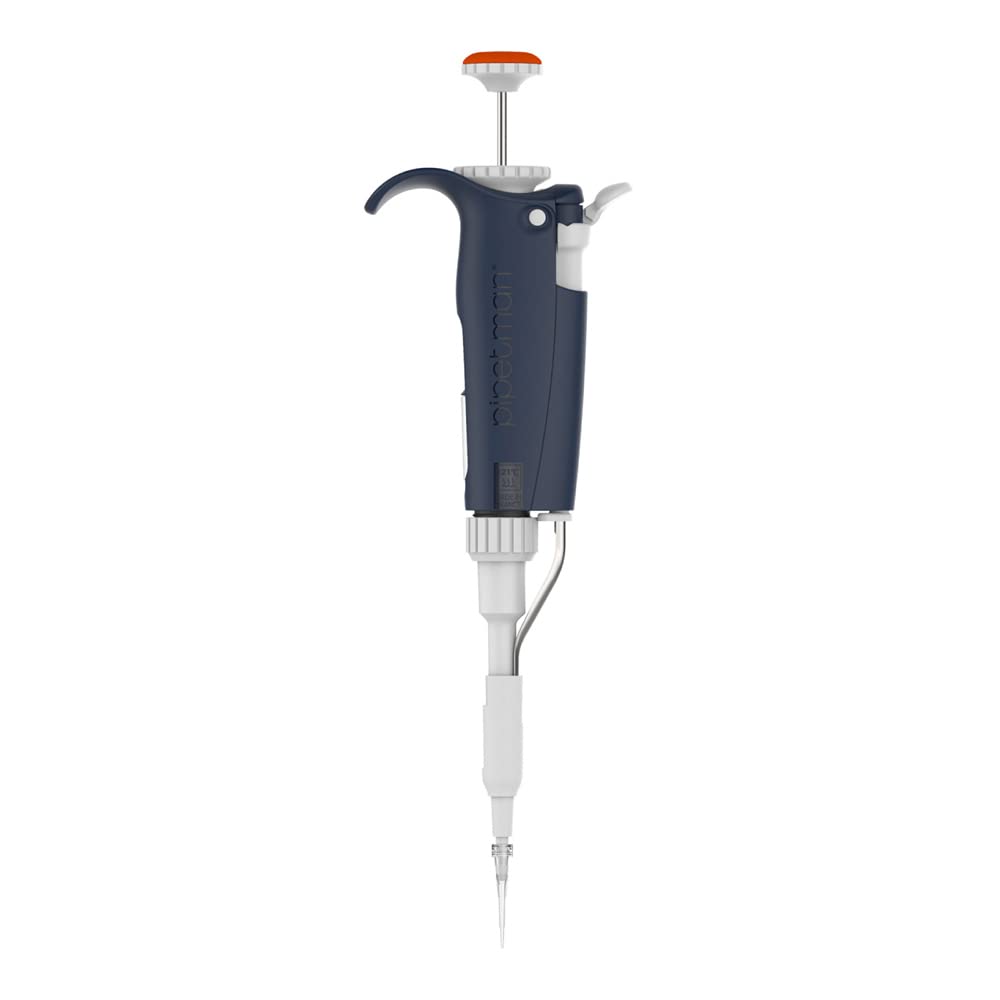 Gilson CF-0604 Pipetman L P2L Einkanalpipette mit Metallabwerfer, 2µl, Orange/Blau