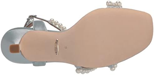 Badgley Mischka Women's Flame Heeled Sandal, Mist Blue Satin, 8.5 | Image 3