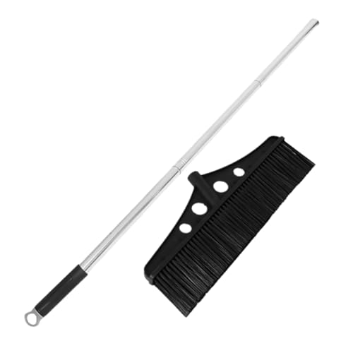 Beaupretty 屋外用プッシュほうき 大型ブラシヘッド付き やパティオの広い掃除に適応 耐久性ステンレス製ワイヤーブラシ付き 長柄で効率的に