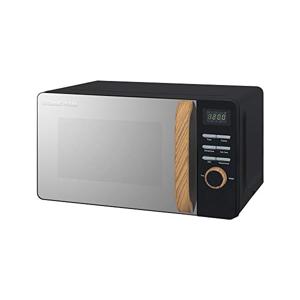 Russell Hobbs Manual Microwave with 5 Power Levels, Wood Effect Handle & Dials, Timer, Defrost Setting, Easy Clean - Image 3
