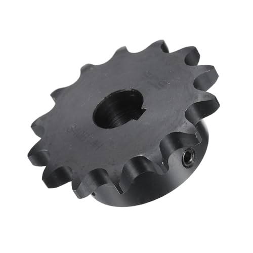 Image of uxcell #40 Chain Roller Sprocket B Type, 5 /8 inch Bore 14 Tooth Single Strand Chain Sprocket, Carbon Steel, Keyway with Set Screws
