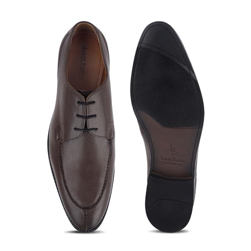 Image of LOUIS STITCH Derby Formal Shoes for Men | Lace-Up Front Cut | Ideal for Business, Casual, Parties (RGFCBU)