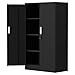 Produktbild Aktenschrank Büroschrank Lagerschrank Metallschrank Stahlschrank, Aufbewahrungsschrank aus Metall mit verschließbaren Türen und 3 verstellbaren Regalen 136x80x40cm (Schwarz)