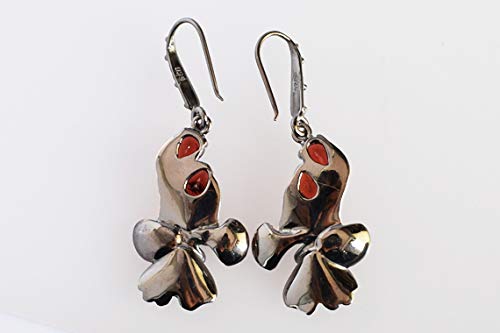 Boucles d'oreilles grenat argent 925 d'exception et quartz rose - 5