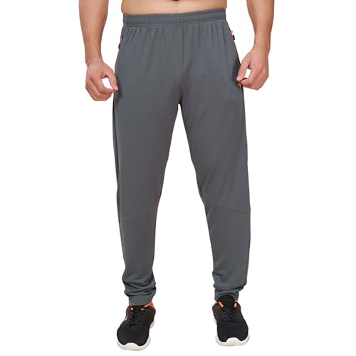 Image of TECHNOSPORT Men's Plus Size Solid Slim Fit Track Pant with Quick Dry SPF50+ for Running, Workout & Sports