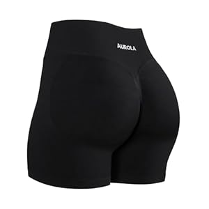 AUROLA Influence Workout Shorts for Women,2.5 3.5 4.5 5.5 6.5 No Roll Up Squat Proof Scrunch Seamless Compression Gym Short