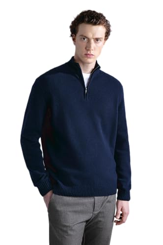 PAUL & SHARK Jersey Shetland Media Zip Hombre Regular Fit Size, azul navy, M