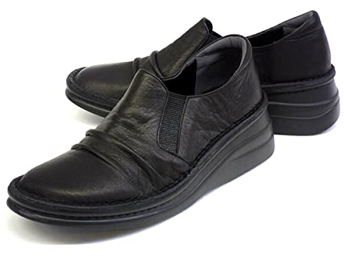 Amazon | [ニコ] スリッポン レディース レザー カジュアルシューズ