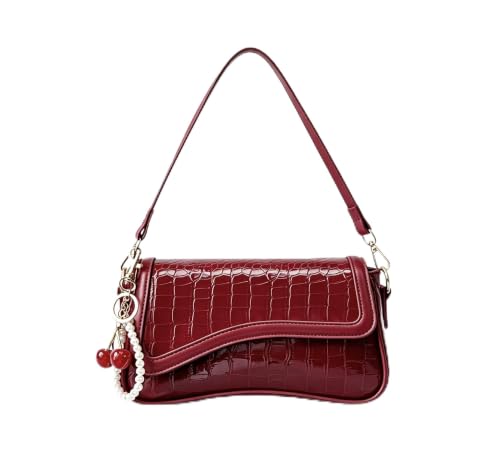 Image of PU Leather Tote Bag for Women with 2 Removable Straps and Zipper Closure
