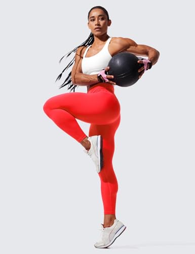 Image of CRZ YOGA Women's Hugged Feeling Compression Leggings 28 Inches - High Waist Workout Leggings