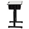 Flash Furniture Billie Open Front Student Desk for Classrooms or Remote Learning, Height Adjust School Desk with Book Box and Bag Hooks, Black/Gray #5