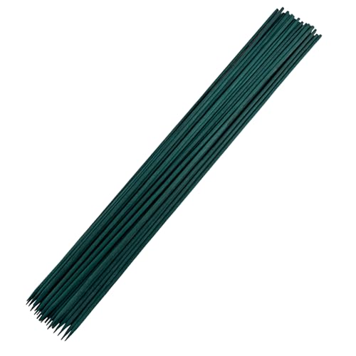 Green Bamboo Plant Stakes 18 Inch, 50 Pack Natural Garden