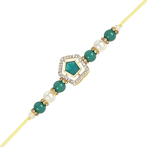 Image of I Jewels Design Rakhi With Roli Chawal & Rakshabandhan Card For Bro /Brother /Bhai