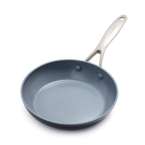 GreenPan Valencia Pro Harteloxierte Gesunde Keramik Antihaft 20 cm Bratpfanne PFAS-frei Edelstahl-Griff Induktion Spülmaschinenfest Backofenfest Grau