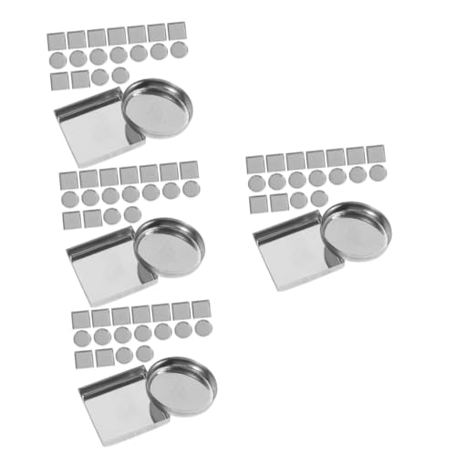 120個 アルミ板 アイシャドウ パレット ホワイトコンシール ラウンドアイシャドウパレット メイクアップパレットアクセサリ 示されているようにx4個 2.5X2.5CMx4pcs