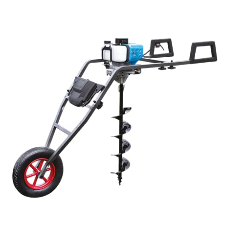 LEMAN - Ahoyadora Térmica LOTAR053, 52 cm³, 1700 W, Carretilla para Facil Transporte, Brocas Ø 300 mm Máx