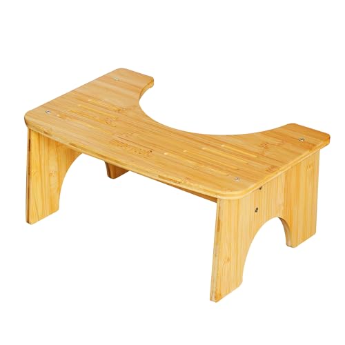 Toilet Stool 9 Inch,Squat Toilet Stool for Adults,Bamboo Potty Stool,Toilet Foot Stool,Poop Stool for Adults 9Inch
