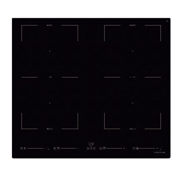 Carysil BIH-01 Built-in Induction Hob 60 cm, 4 Cooking Zones, 7200 Watts, Touch Control, 9 Power Levels, 60-240°C Temp Range, Child Safety Lock, Timer, Black Glass Cooktop-image-2