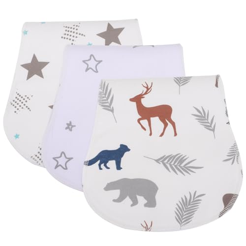 3Pcs Burp Cloths Absorbent Cotton Burping Rags for Skin Friendly Breathable Lightweight Portable for Travel Washable Durable Design