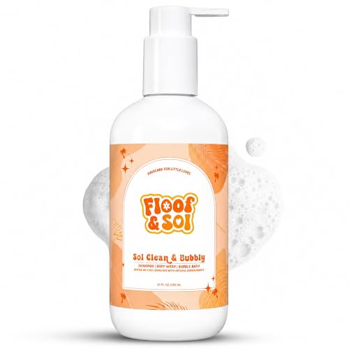 floof & sol Baby Shampoo and Body Wash 10 Oz Non-Tear Kids Shampoo for Sensitive Skin Head-to-Toe Cleanser for Newborns and Toddlers with Avocado Oil Squalane & Superfruit Extracts