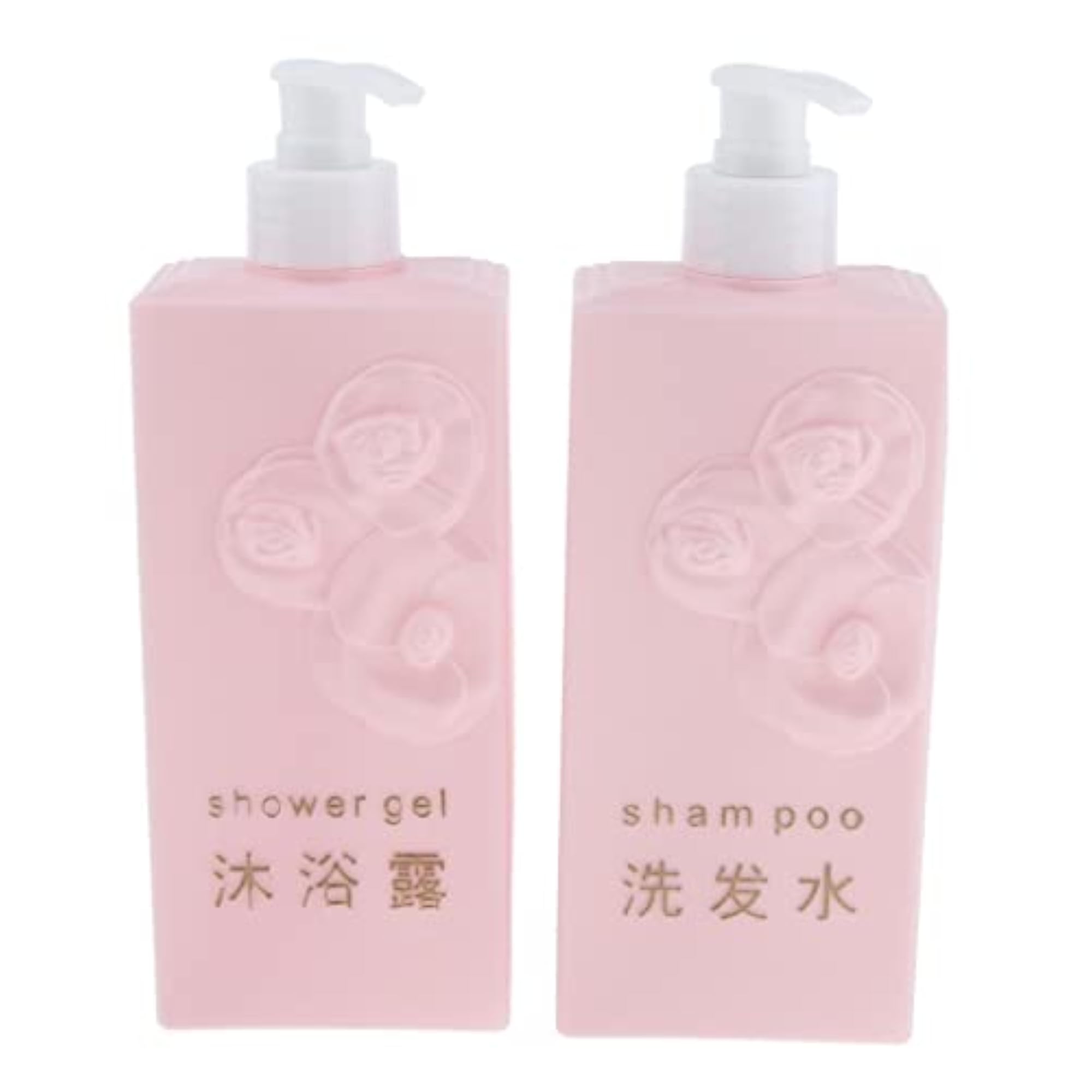 2 Pieces Refillable Empty Shampoo Shower Gel Lotion Bottles