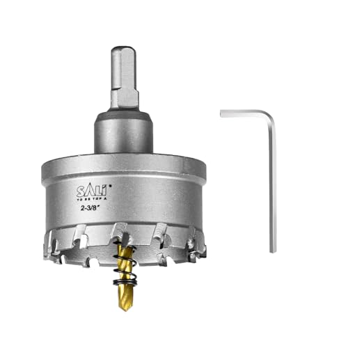 Image of SALI 2-3 /8 inch (60mm) TCT Hole Saw Kit Tungsten Carbide Tipped Hole Saw Drill Bit with Titanium-Plated Pilot Drill bit for Metal, Stainless Steel, Iron, Wood, Plastic 2pcs