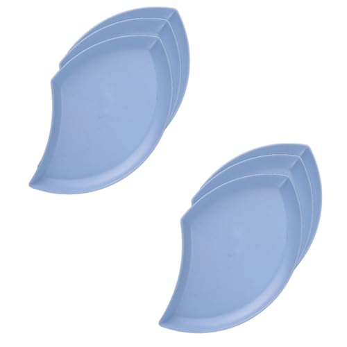 Image of YANCI Lightweight Wheat Straw Appetizer Plates, Reusable Unbeakeable Dinner Plates Set, 18 x 11 cm, Dishwasher & Microwave Safe (Blue, Pack of 6)