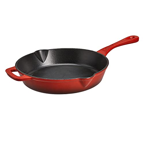 Enameled Cast Iron Skillet, 10Inch, Red Amazon
