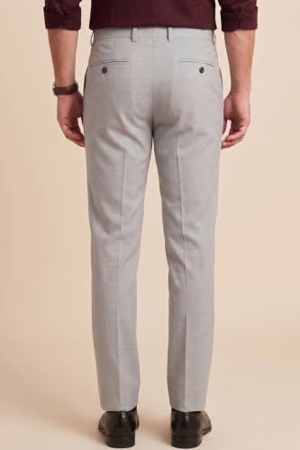 Image of Peter England Men's Premium Formal Stretchable Knit Super Slim Fit Trouser | Comfort Lycra | 360-Degree Stretch